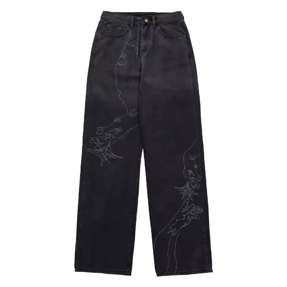 High Street Embroidered Jeans
