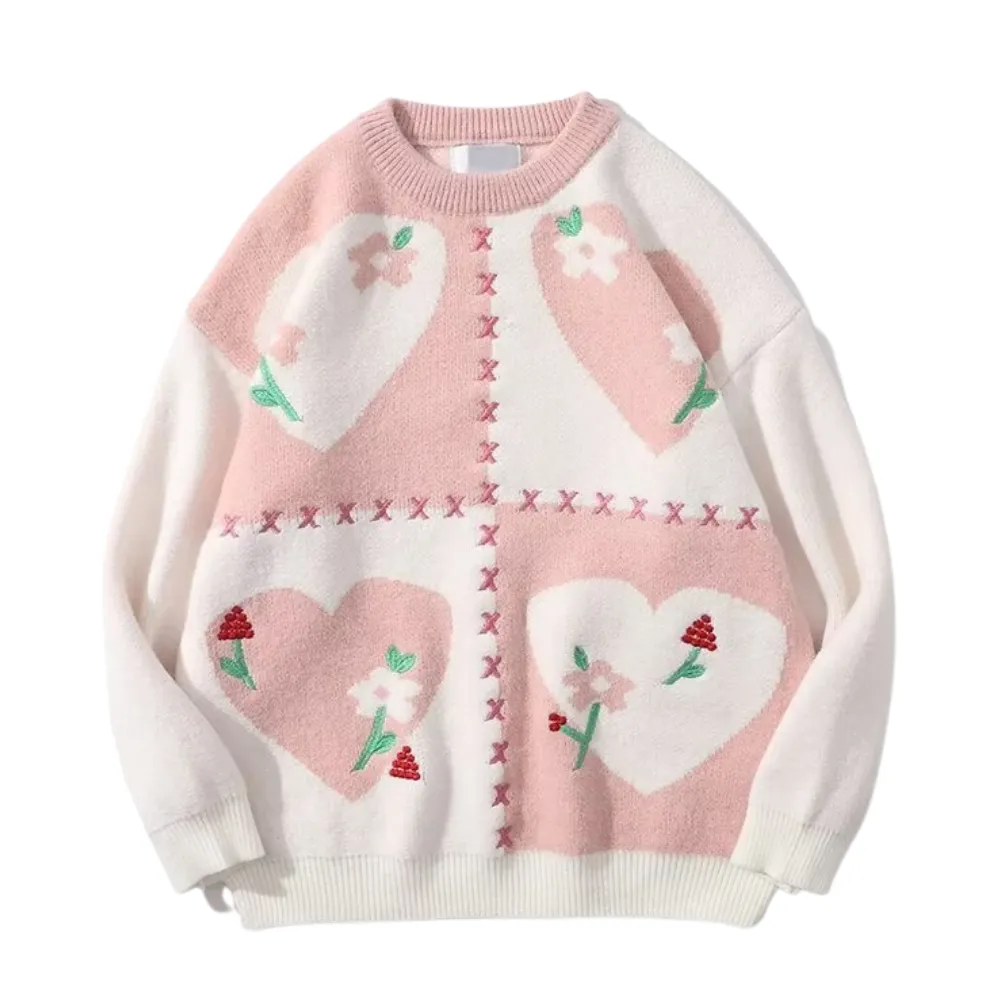 Japanese Love Embroidered Sweater