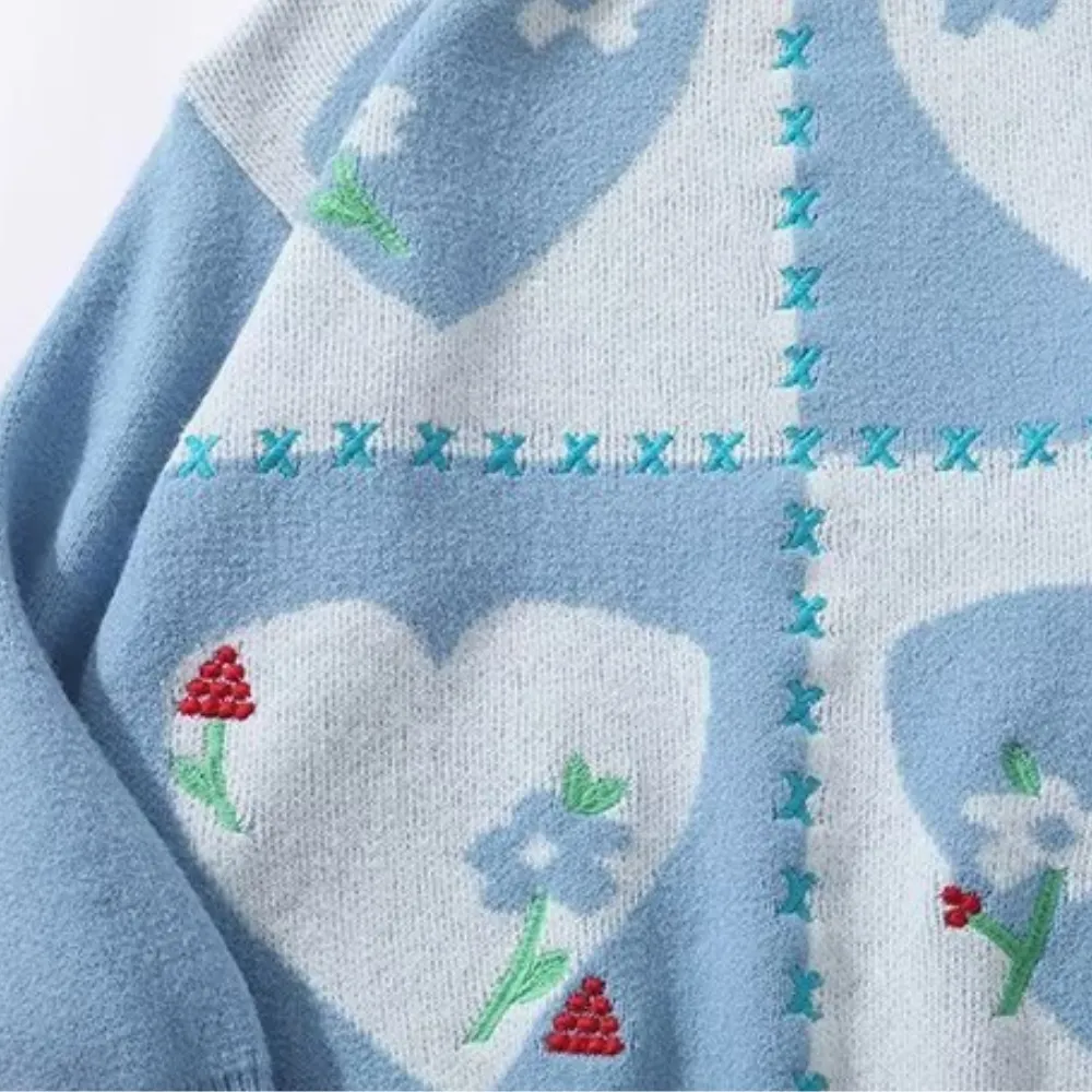 Japanese Love Embroidered Sweater