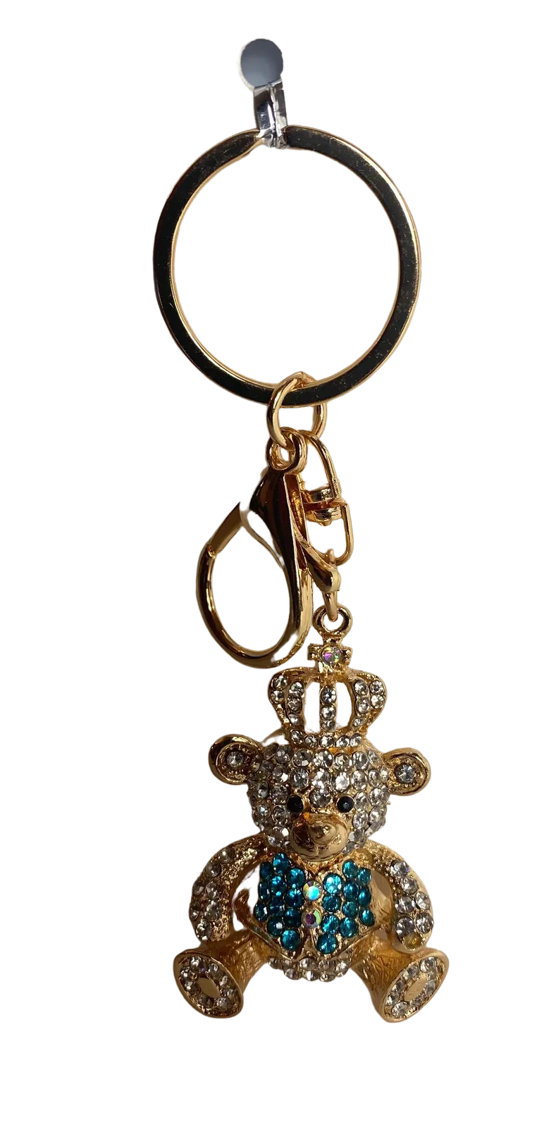 Jewel Keychain with Sparkly Rhinestone Front Design - Cuddle Up Keychain