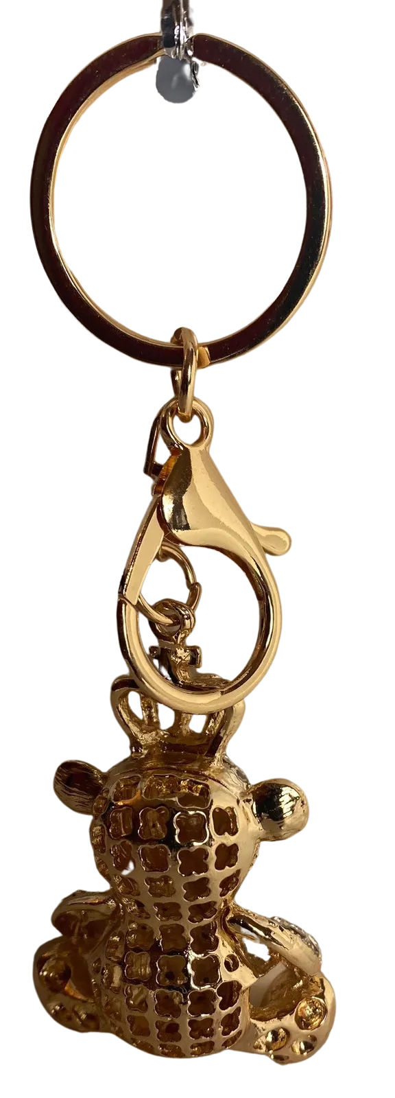 Jewel Keychain with Sparkly Rhinestone Front Design - Cuddle Up Keychain