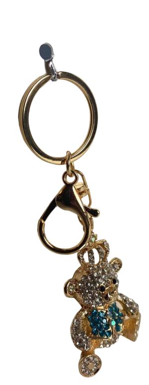 Jewel Keychain with Sparkly Rhinestone Front Design - Cuddle Up Keychain