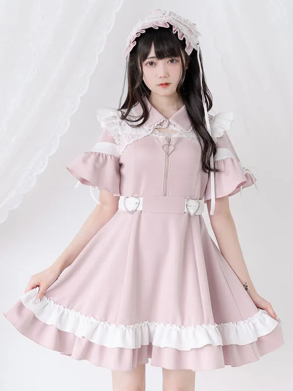 Jirai Kei Dress 4 Colors Polyester Short Sleeves Dress Sweet Lolita Dress
