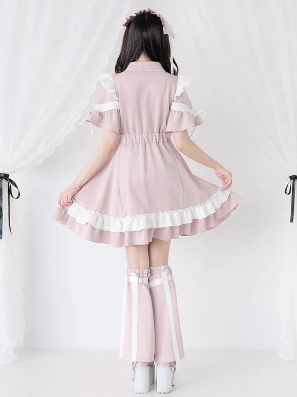 Jirai Kei Dress 4 Colors Polyester Short Sleeves Dress Sweet Lolita Dress
