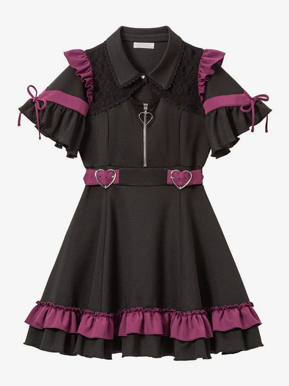 Jirai Kei Dress 4 Colors Polyester Short Sleeves Dress Sweet Lolita Dress