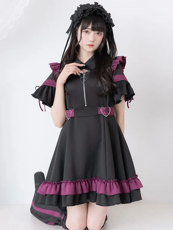 Jirai Kei Dress 4 Colors Polyester Short Sleeves Dress Sweet Lolita Dress