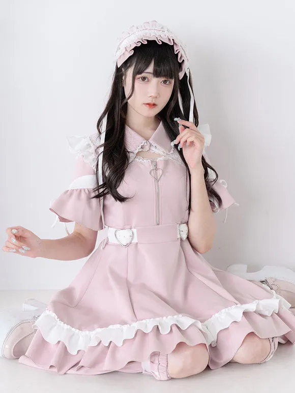 Jirai Kei Dress 4 Colors Polyester Short Sleeves Dress Sweet Lolita Dress