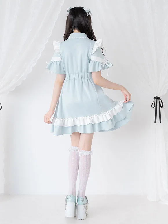 Jirai Kei Dress 4 Colors Polyester Short Sleeves Dress Sweet Lolita Dress