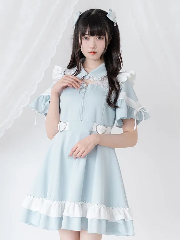 Jirai Kei Dress 4 Colors Polyester Short Sleeves Dress Sweet Lolita Dress