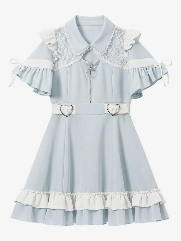 Jirai Kei Dress 4 Colors Polyester Short Sleeves Dress Sweet Lolita Dress