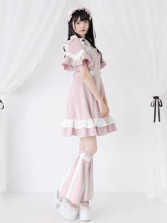 Jirai Kei Dress 4 Colors Polyester Short Sleeves Dress Sweet Lolita Dress