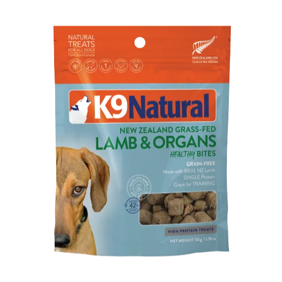 K9 Natural - Freeze Dried - Lamb and Organs - Healthy Bites - Treats 50g