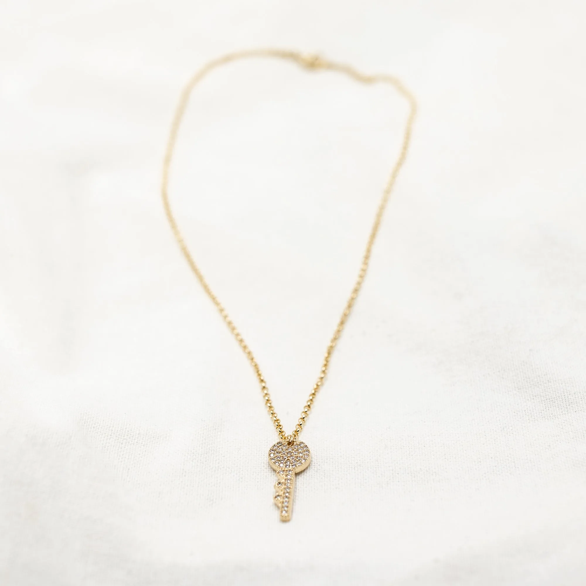 Key Rhinestone Necklace