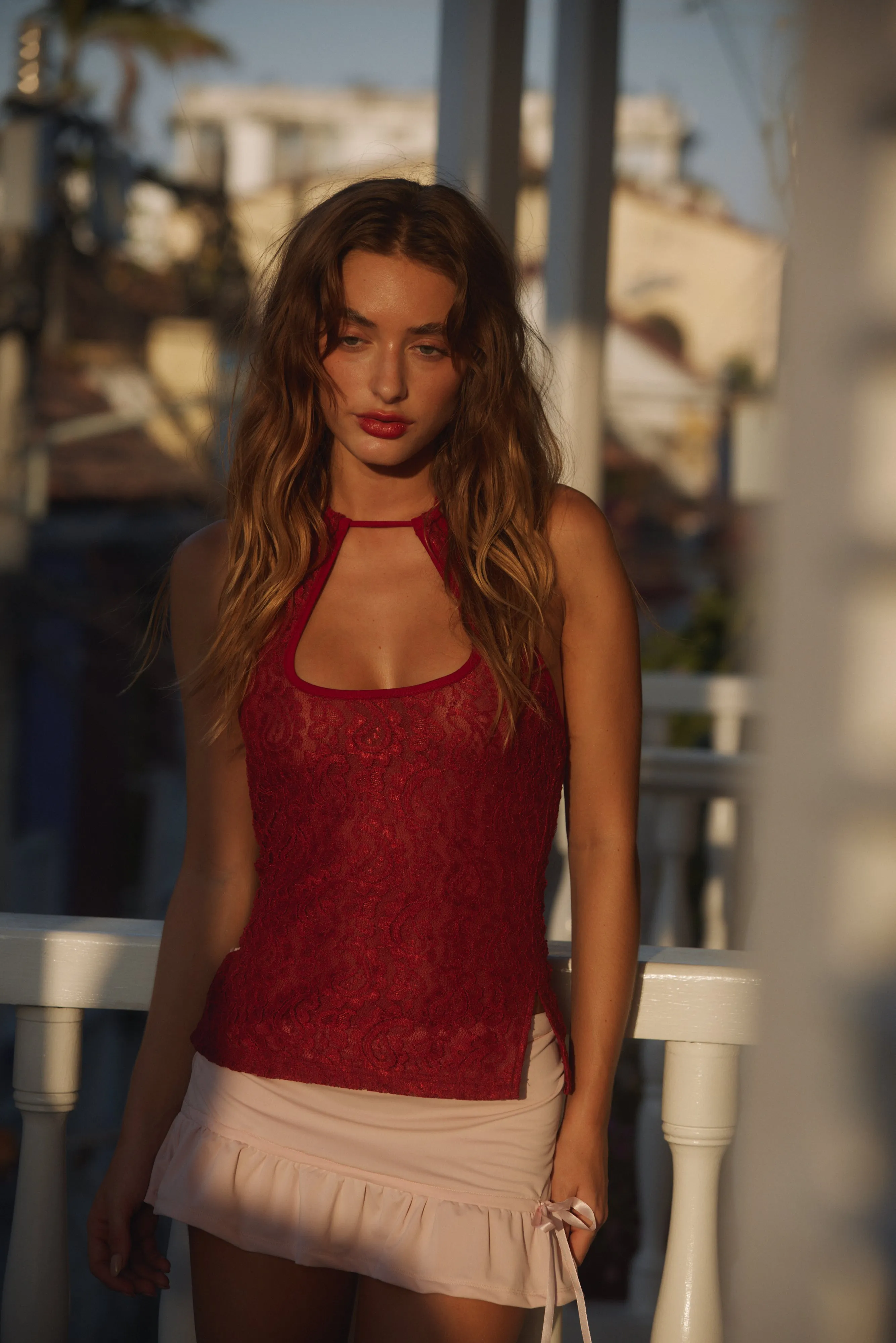 Kiana Mini Skirt in Roseate
