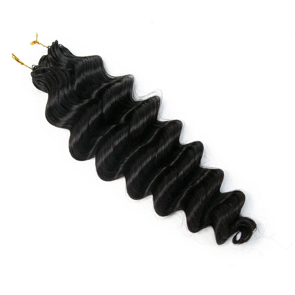 Knotless Pre-Separated Feather Crochet Hair Extension Loose Deep Wave Human Hair