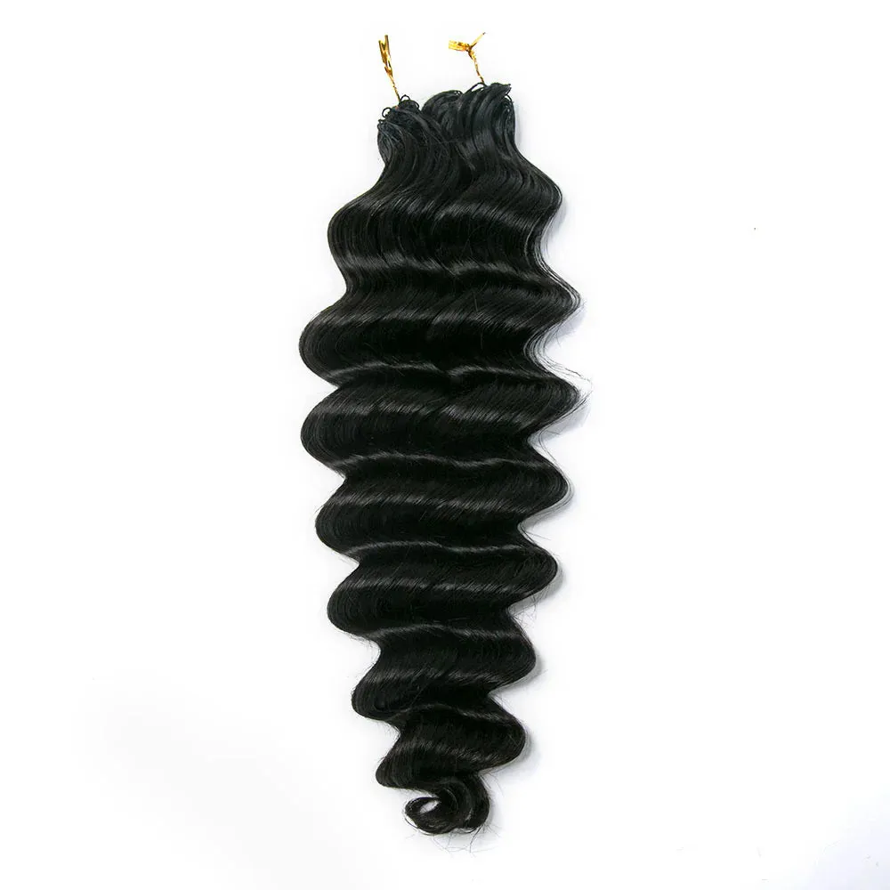 Knotless Pre-Separated Feather Crochet Hair Extension Loose Deep Wave Human Hair