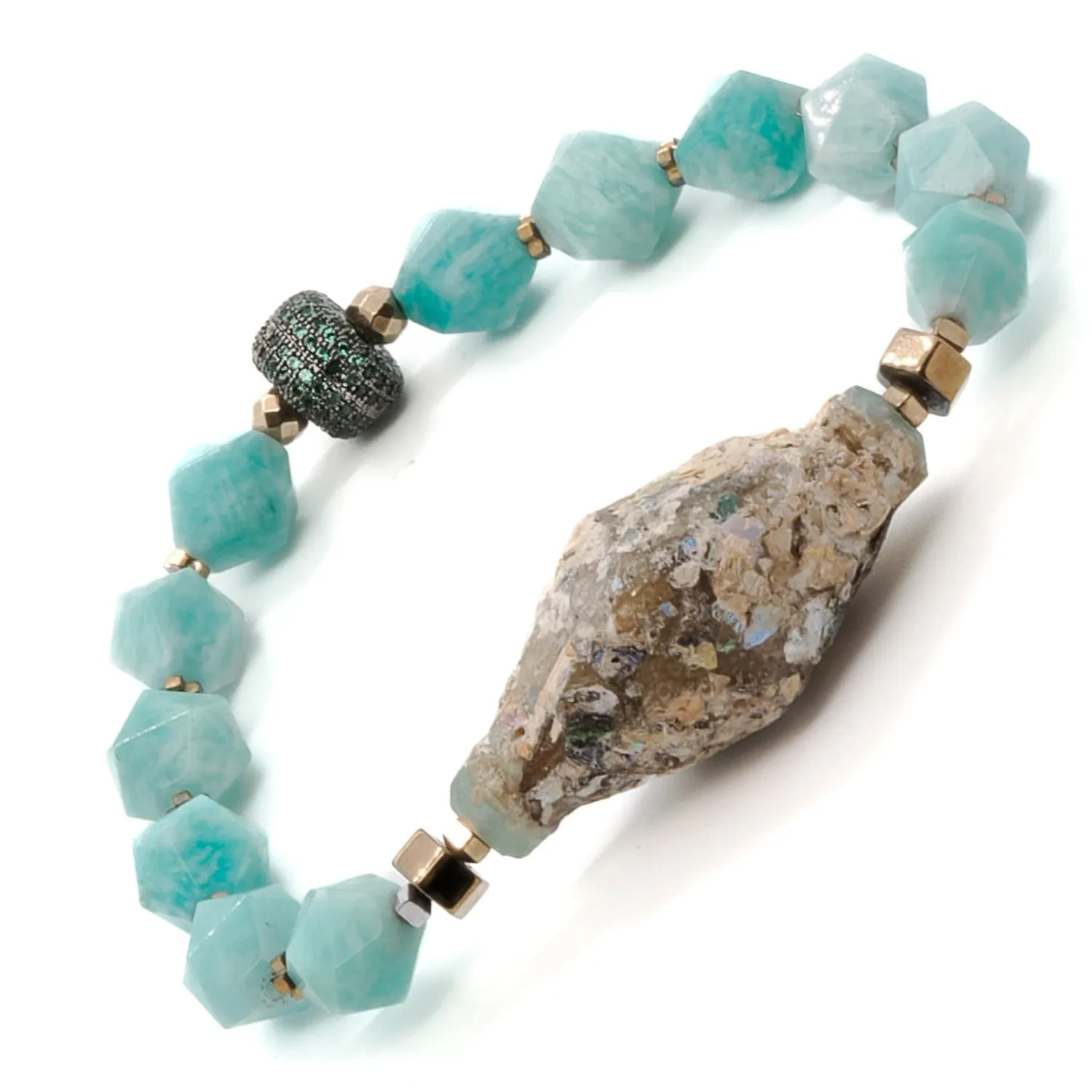 Larimar Stone & Mystic Gloss Beaded Bracelet