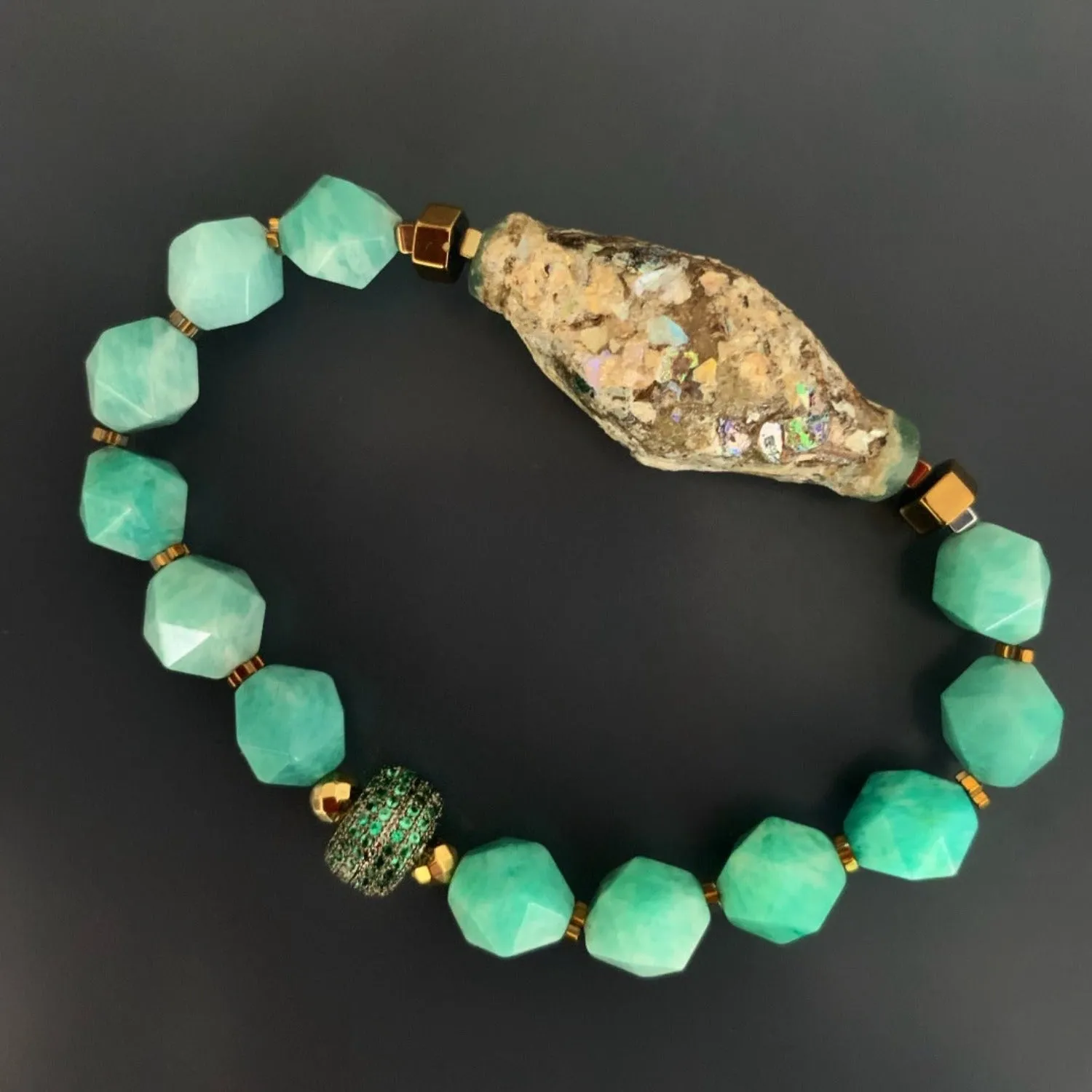 Larimar Stone & Mystic Gloss Beaded Bracelet