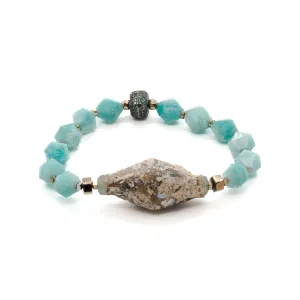 Larimar Stone & Mystic Gloss Beaded Bracelet