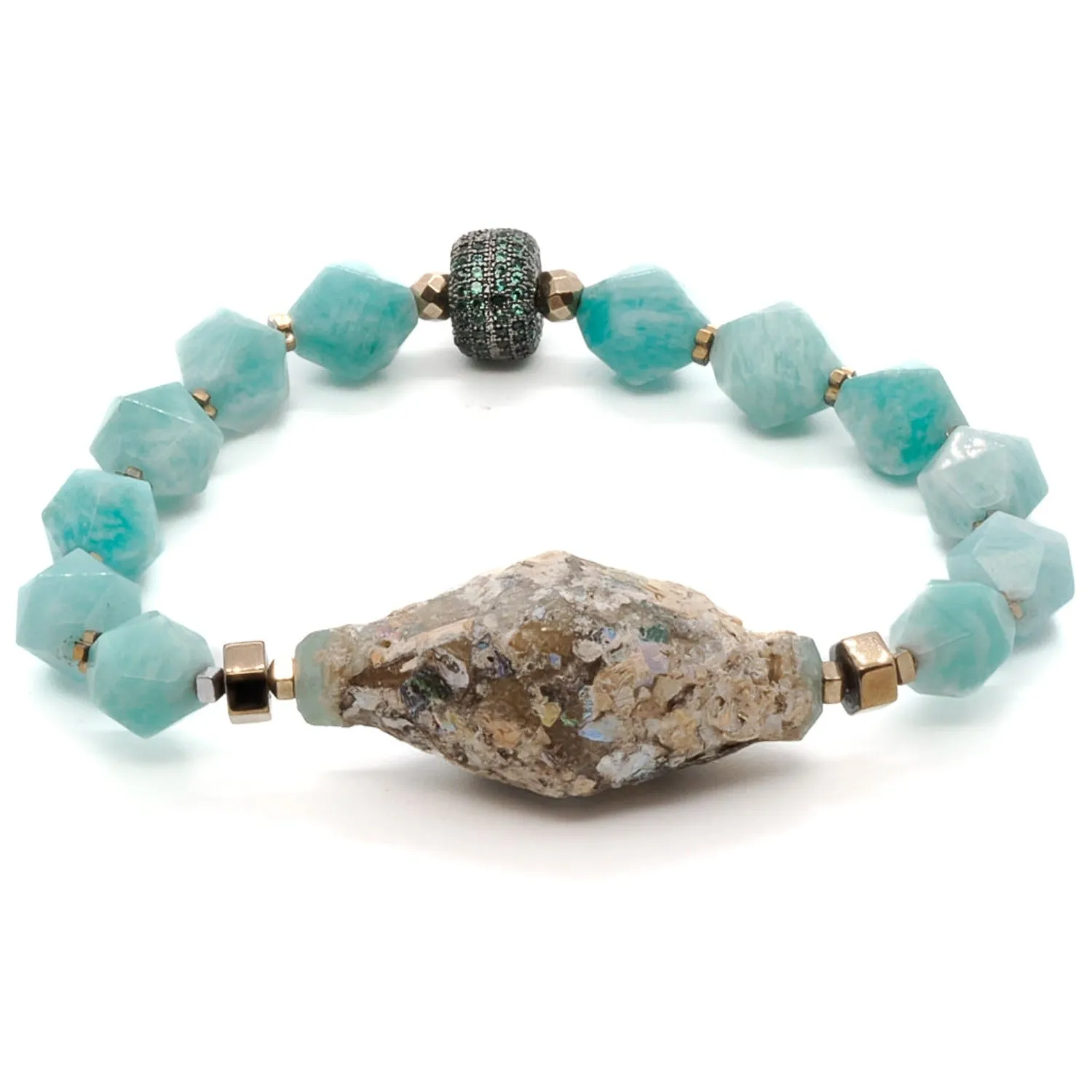 Larimar Stone & Mystic Gloss Beaded Bracelet