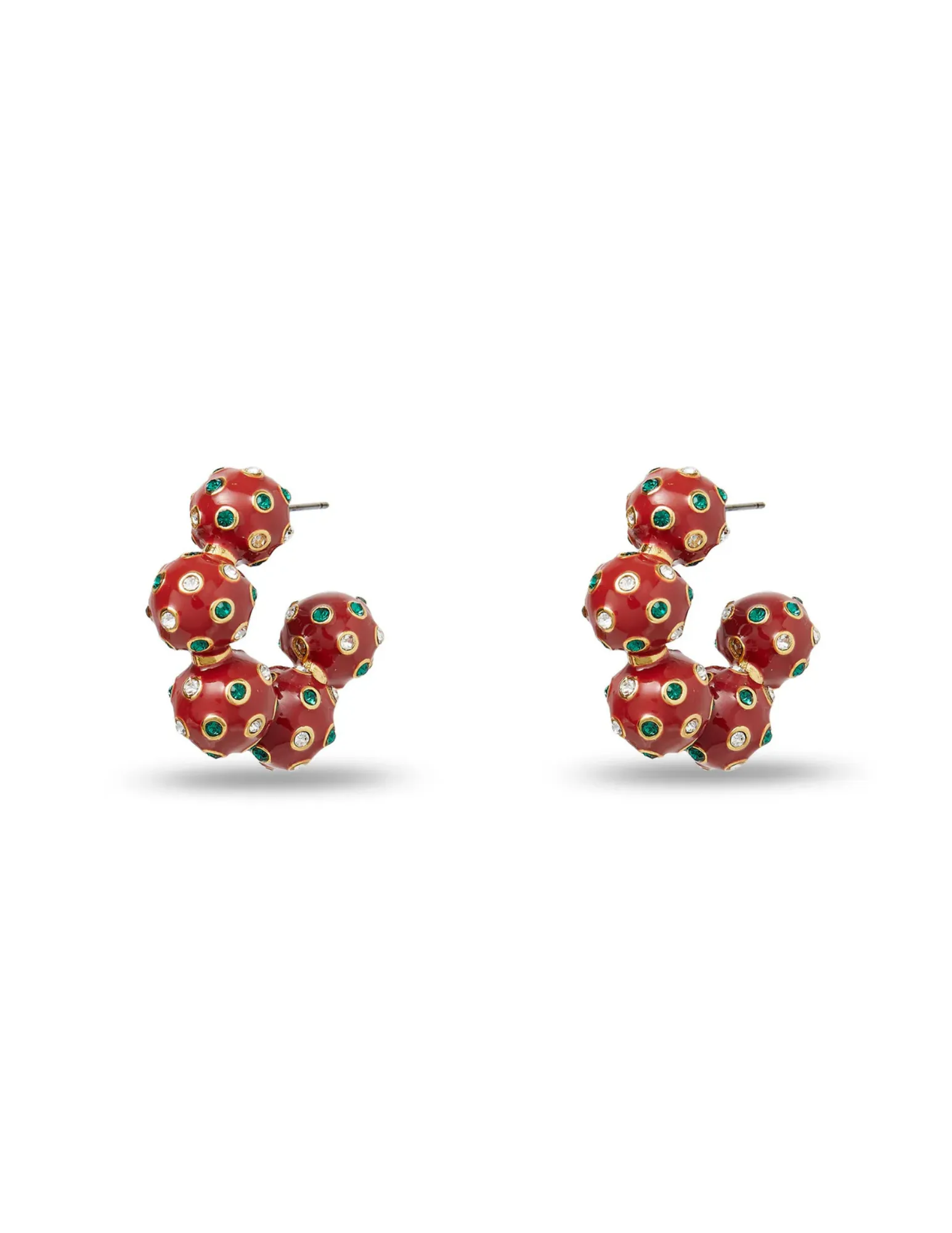 Lele Sadoughi Merlot Beaded Hoop Earrings