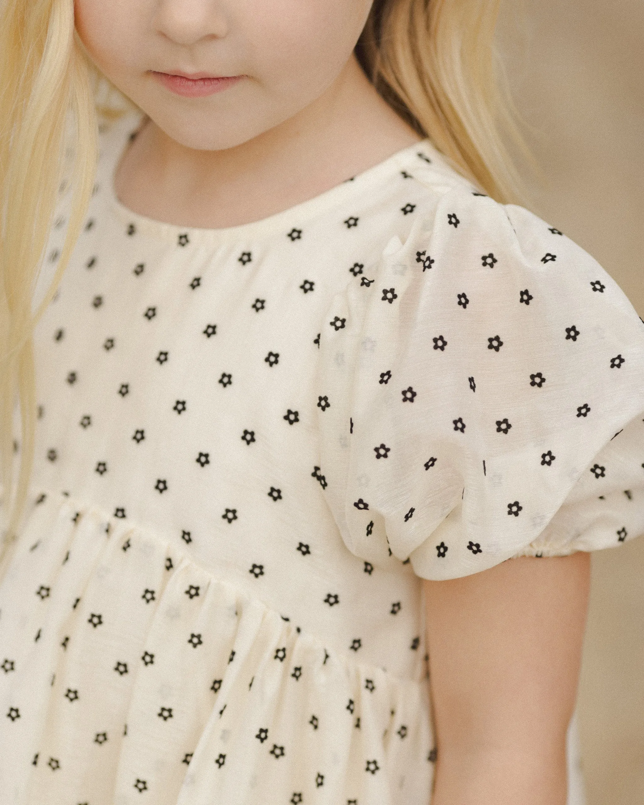 Luna Dress | Flocked Daisy Natural