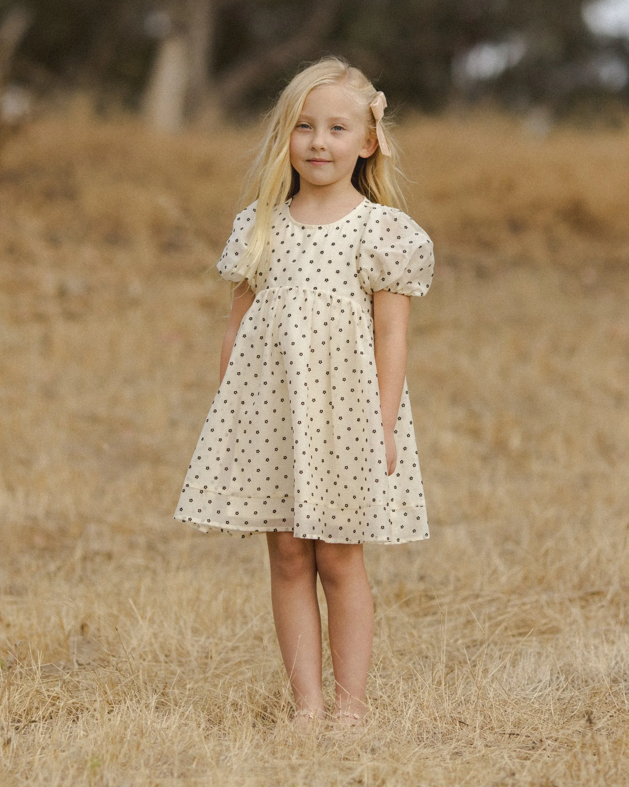 Luna Dress | Flocked Daisy Natural