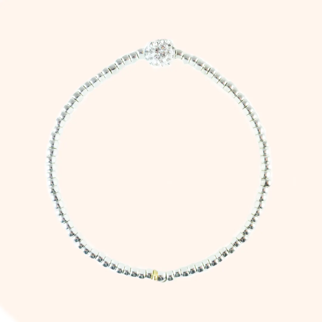 Lux Platinum Black Tie Bracelet