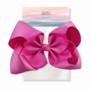 Magenta Pink Grosgrain Ribbon Hair Bow
