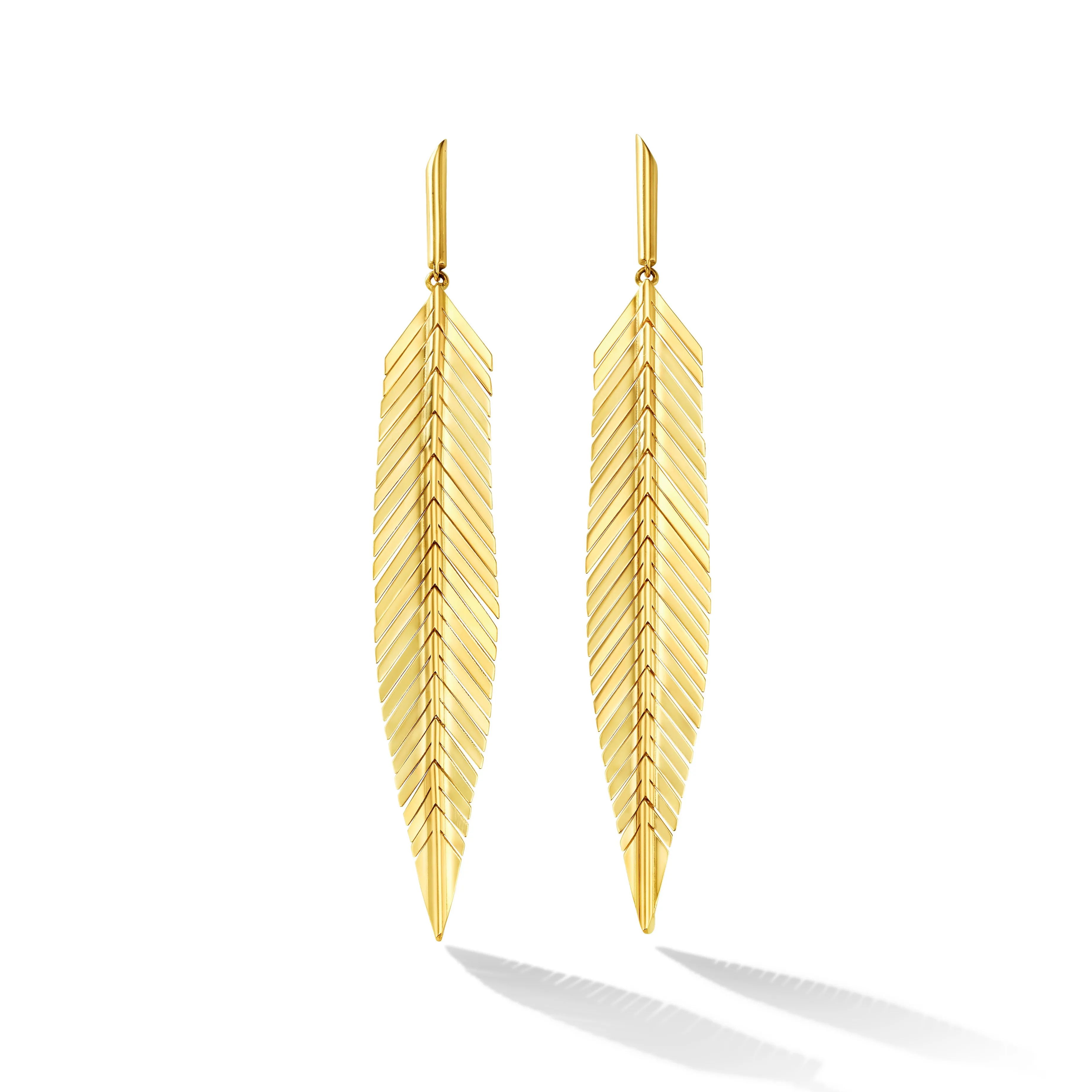 Medium Feather Drop Earrings