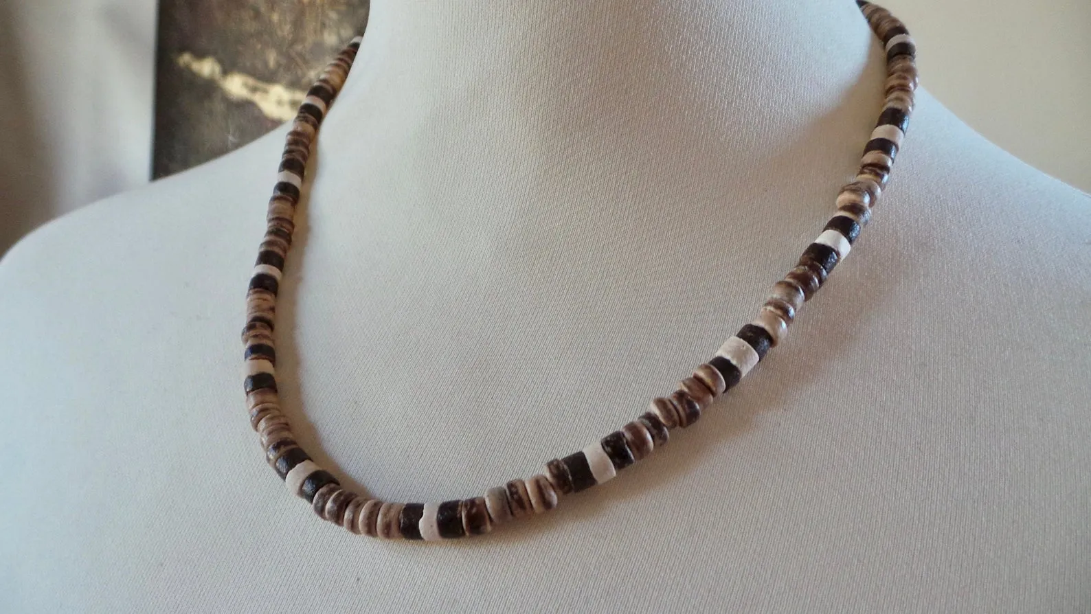 Men's African necklace, Men african Beaded jewelry, Surfer necklace Gifts for men, Wooden Beach Necklace