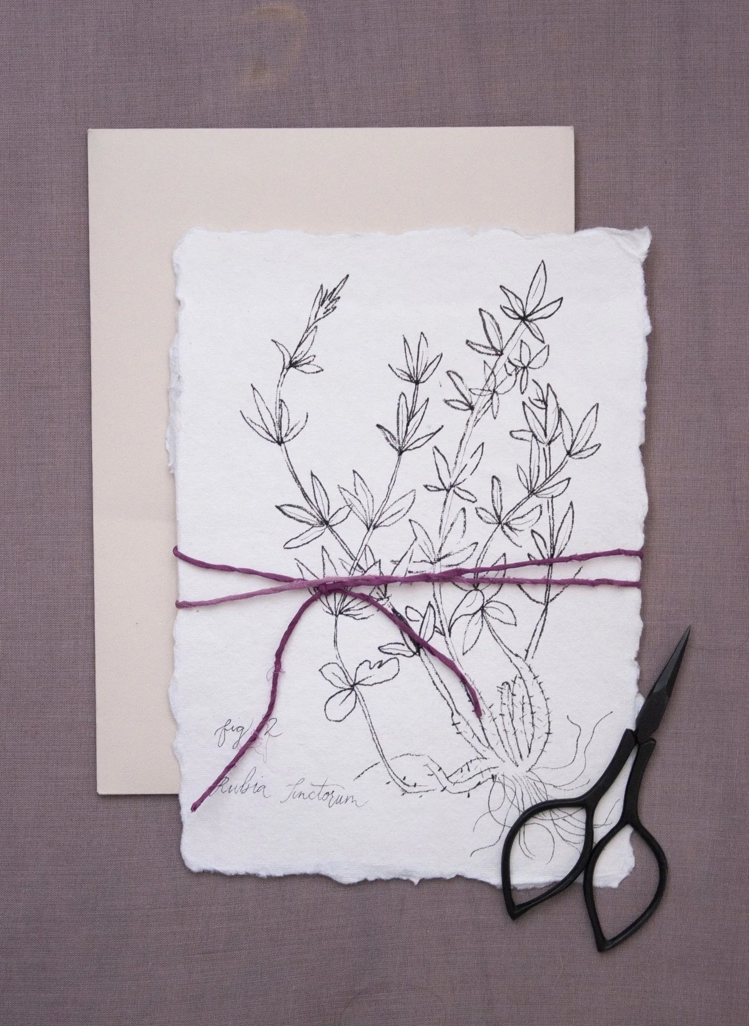Mottled Purple Spun Silk Ribbon Twine