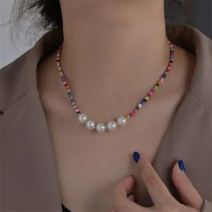 Multicolor Howlite & Pearl 18K Gold-Plated Beaded Necklace