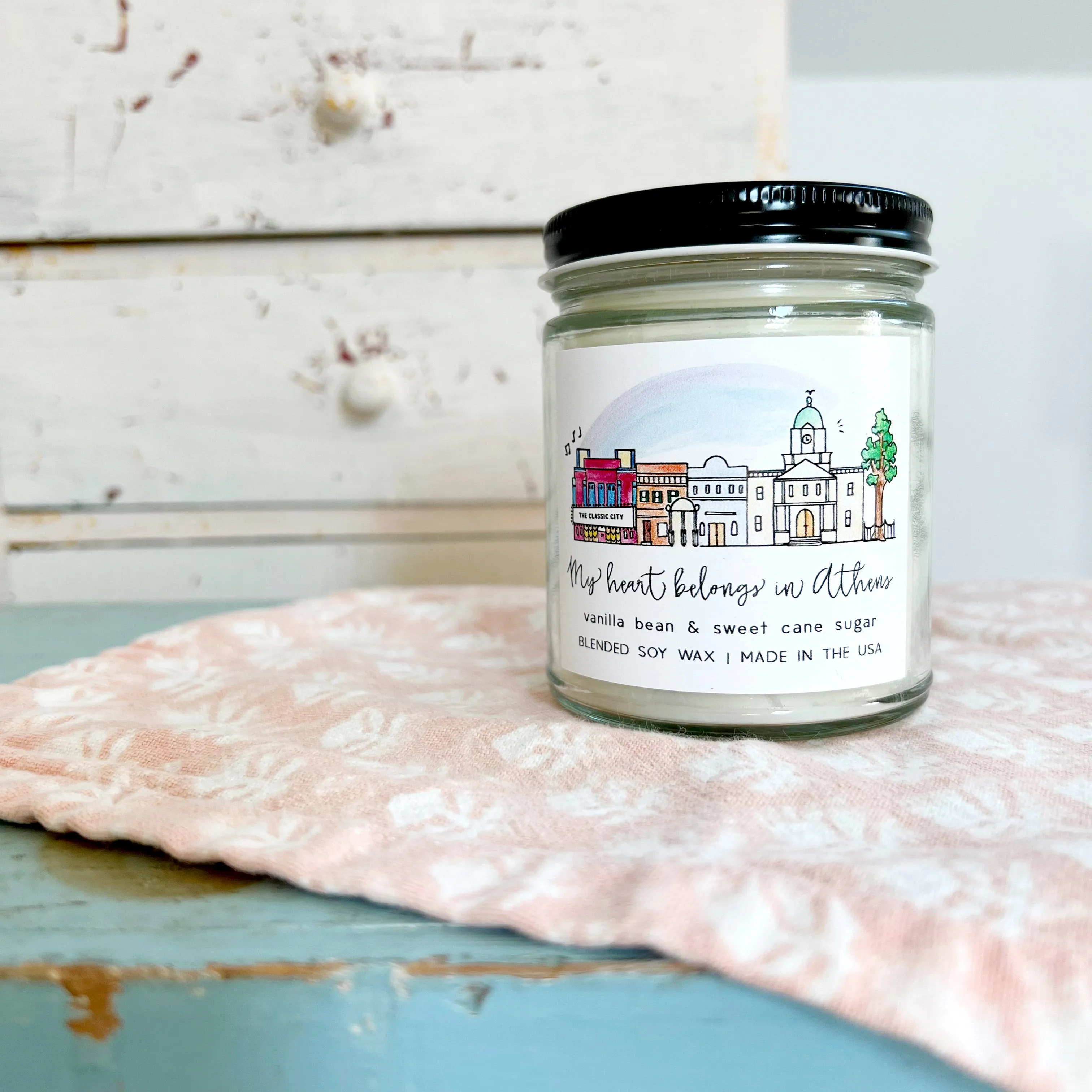 My Heart Belongs in Athens Candle