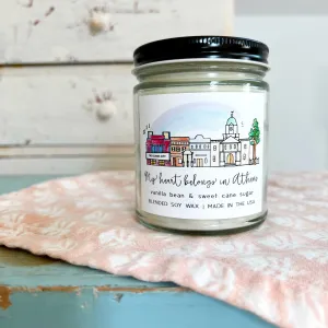 My Heart Belongs in Athens Candle