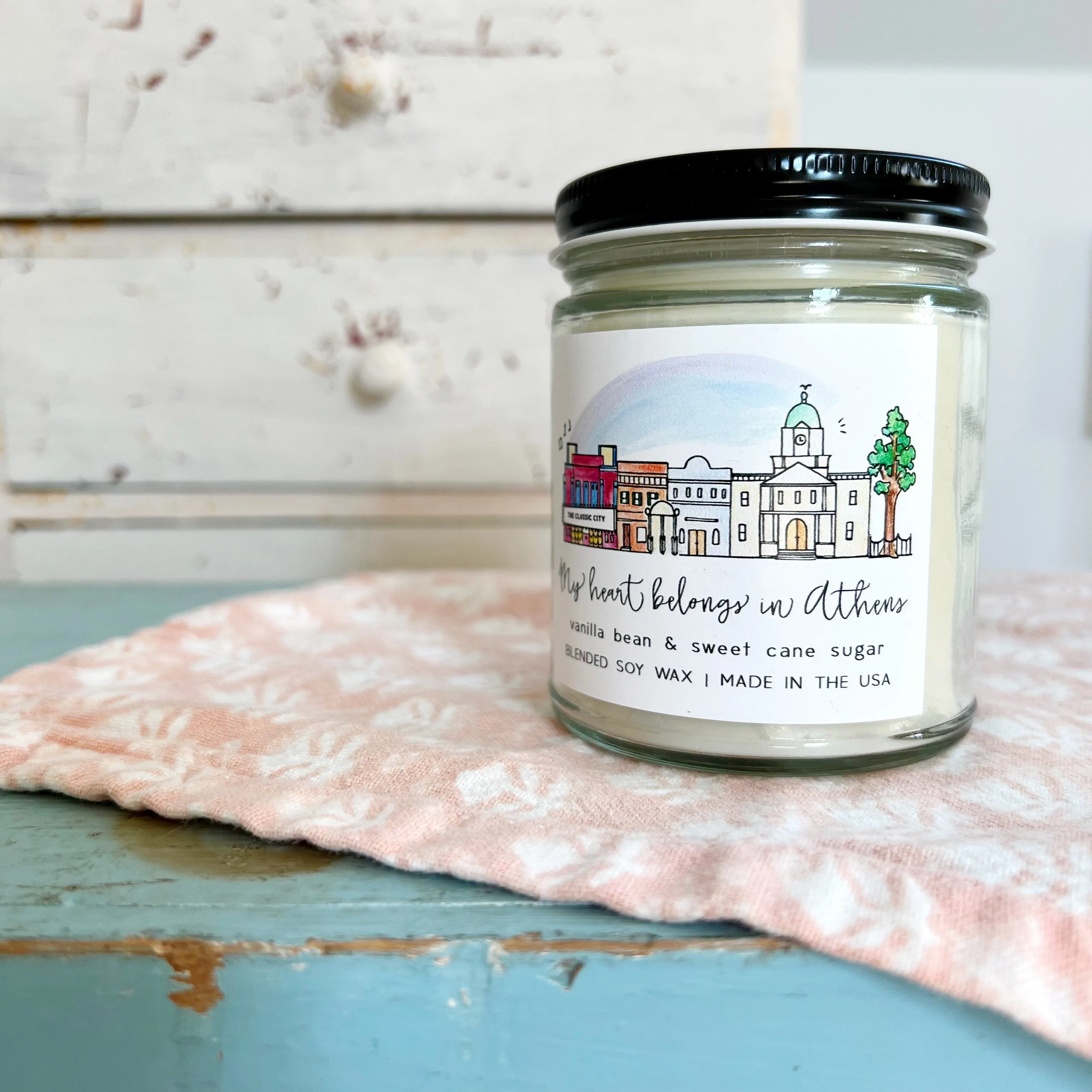 My Heart Belongs in Athens Candle
