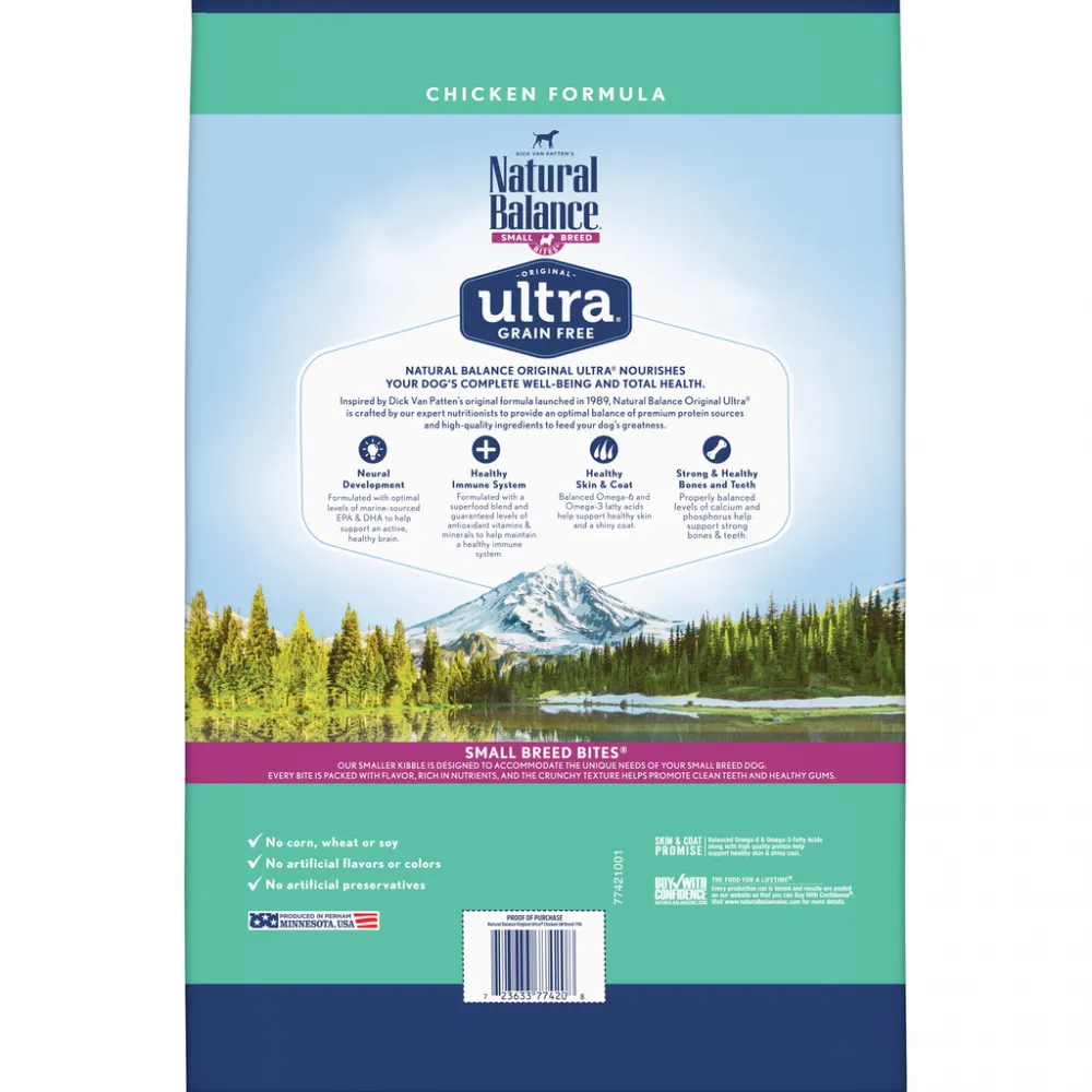 Natural Balance Original Ultra Grain Free Small Breed Bites Chicken Recipe Dry Dog Food