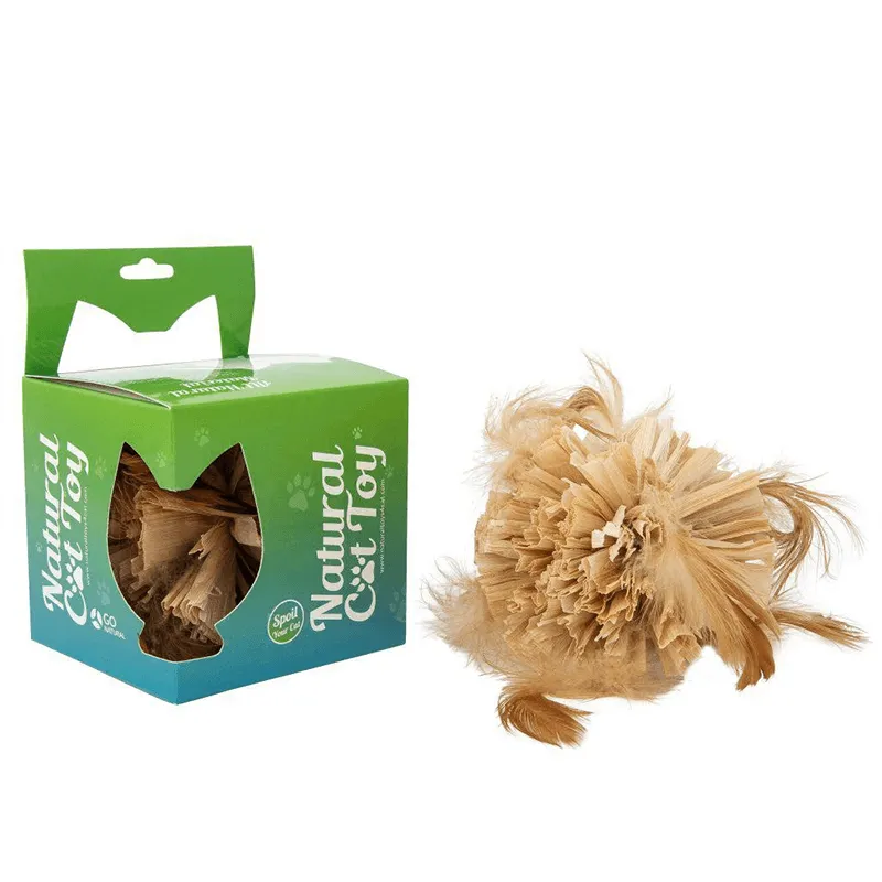Natural Cat Toy Corn Feather Ball