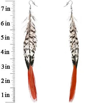 Natural Glam Drop Feather Earrings