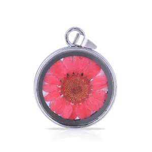 Natural Real Dried Flower Locket Round Glass Locket Pendant,Pressed Flowers for Locket Necklace,Botanical Jewelry 1PCS
