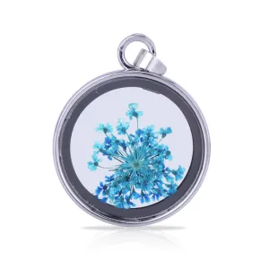 Natural Real Dried Flower Locket Round Glass Locket Pendant,Pressed Flowers for Locket Necklace,Botanical Jewelry 1PCS