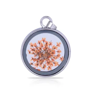 Natural Real Dried Flower Locket Round Glass Locket Pendant,Pressed Flowers for Locket Necklace,Botanical Jewelry 1PCS