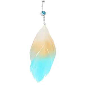 Natural Serenity Feather Dangle Belly Ring