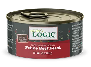 Nature's Logic Beef Meal Feast 156g Canned Cat Food