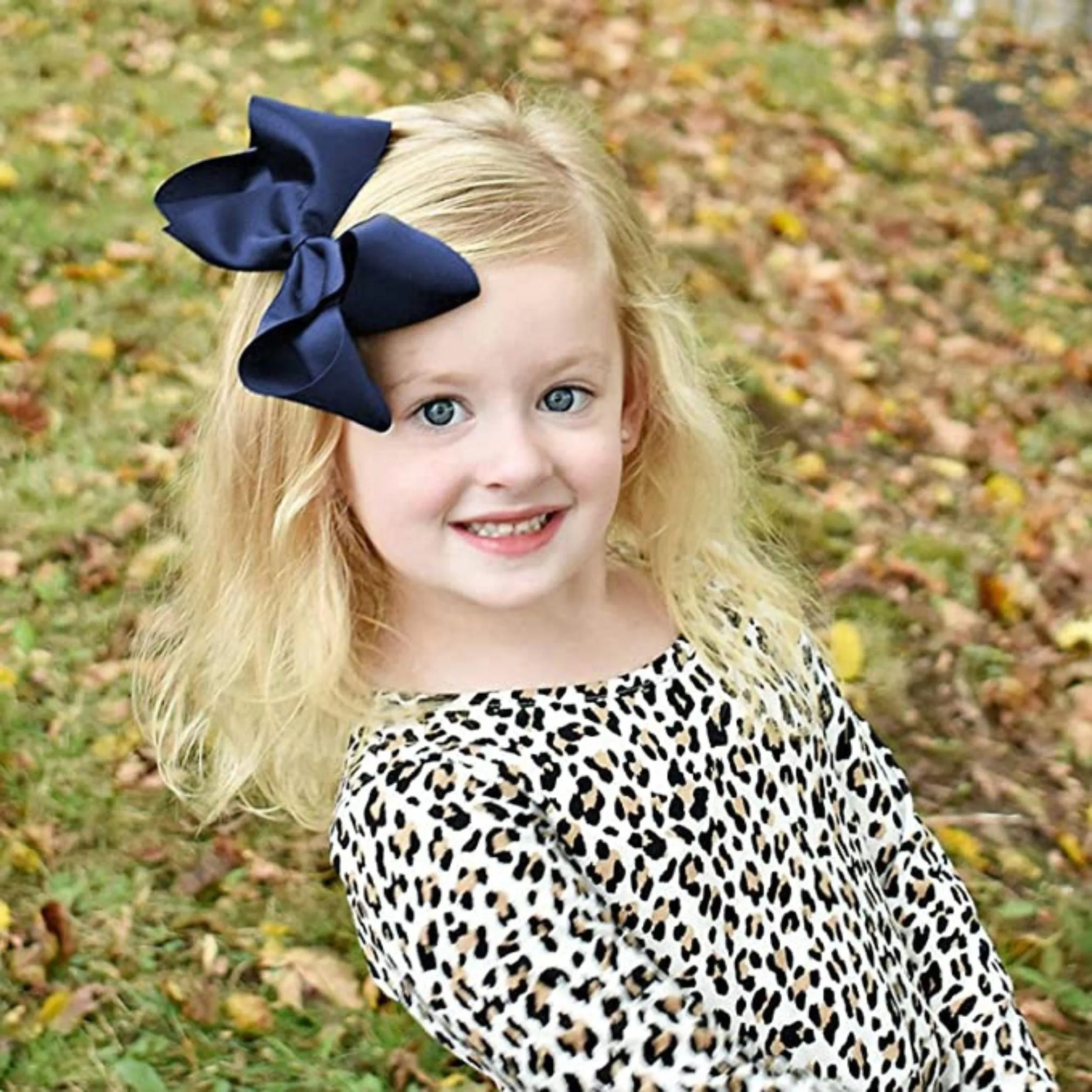 Navy Grosgrain Ribbon Hair Bow