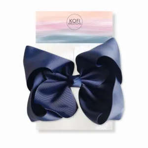 Navy Grosgrain Ribbon Hair Bow