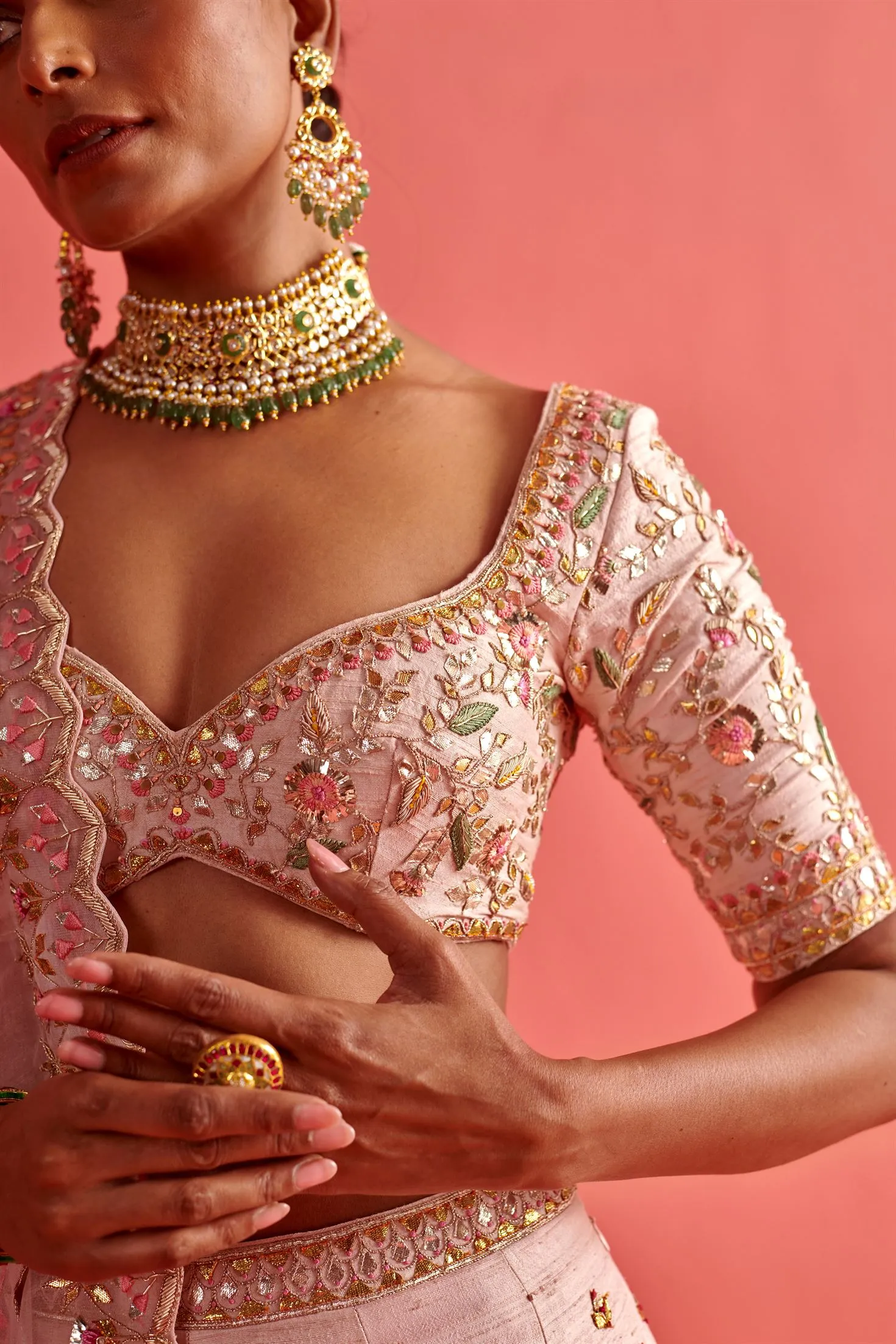 New Season Festive 2024-Coord Set-Raw Silk/Organza 3pcs Powder Pink-AS108-Fashion Wedding Edit Aarti Sethia