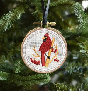 Northern Cardinal Embroidered Christmas Ornaments