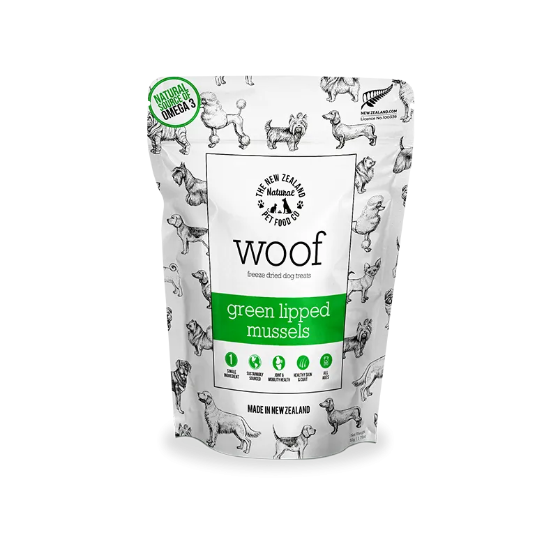 NZ Natural Pet Food Co- Freeze Dried- Treats - Woof -  Green Lipped Mussels Treat 50g
