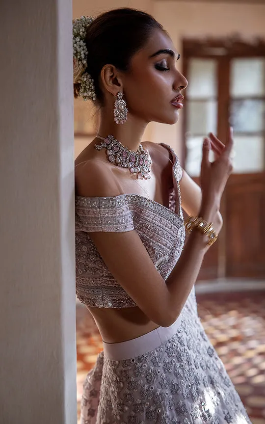 Pakistani Embroidered Lehenga Blouse and Dupatta Dress